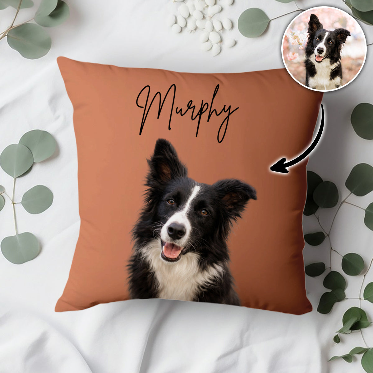 Snap & Hug Cushion Watercolor Pet's Portrait - Personalized Pillow