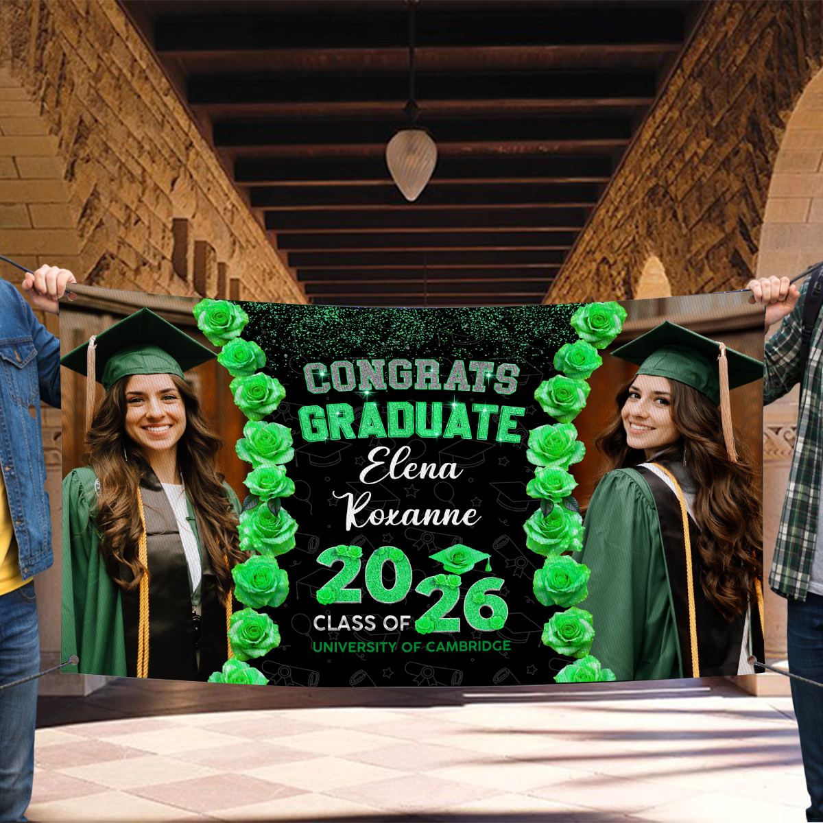 Congratulations Rose Photo Banner, Class of 2026 Banner