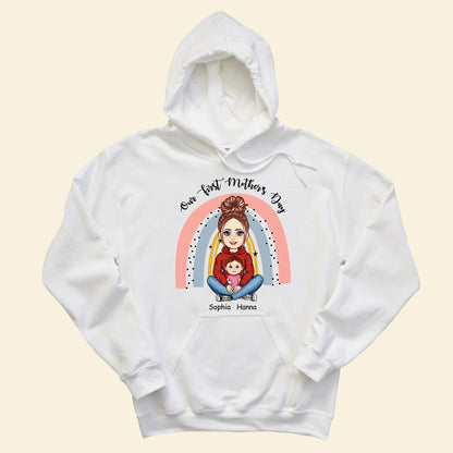 Our First Mother's Day Rainbow - Personalized Apparel - Gift For New Mom, Expecting Mom, 1st Mother's Day 2_c66853b5-1a1b-4acd-bed9-a5d70cc46734.jpg