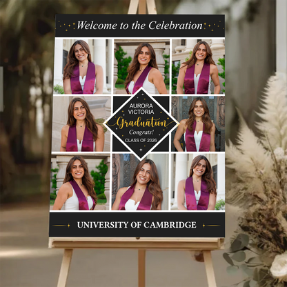 Custom Photo Personalized Graduation Welcome Sign Party