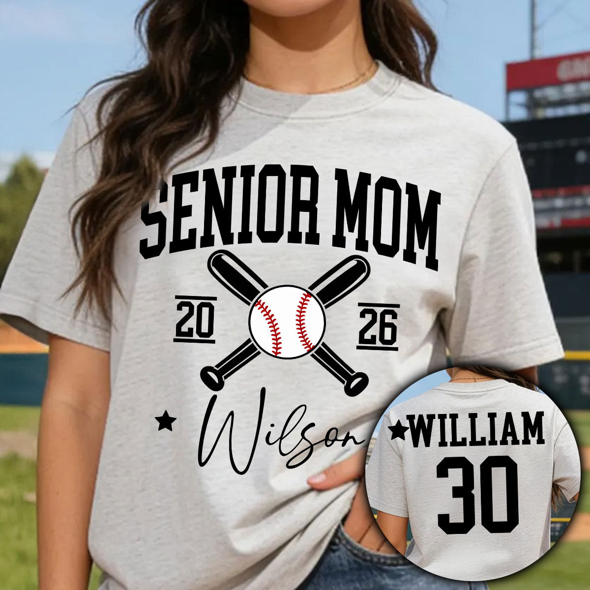 Baseball Senior Mom - Personalized T-Shirt