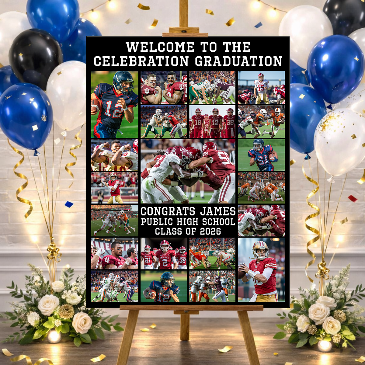 Sporty Personalized Graduation Welcome Sign Party