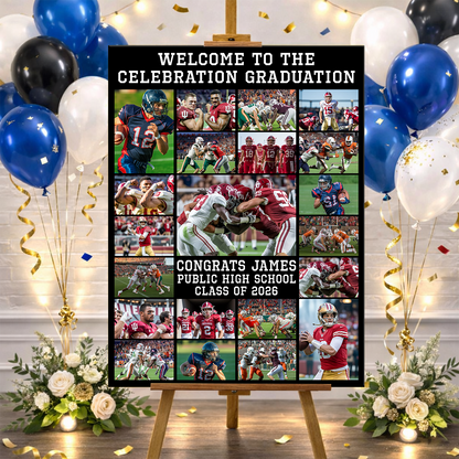 Sporty Personalized Graduation Welcome Sign Party