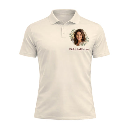 Custom Photo Pickleball Mom Polo Shirt Women Floral