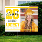 Class of 2026 Congrats Graduation Yard Sign - Personalized Graduation Lawn Sign With Stake