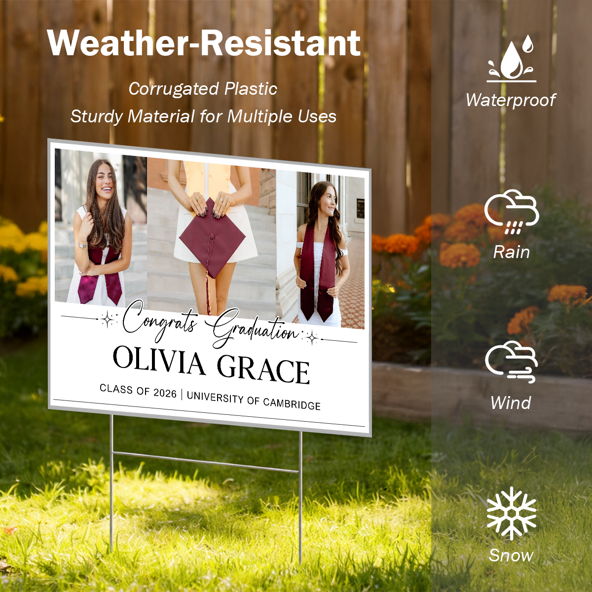 Class Of 2026 Photo Yard Sign - Personalized Lawn Sign