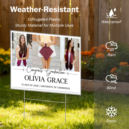 Class Of 2026 Photo Yard Sign - Personalized Lawn Sign