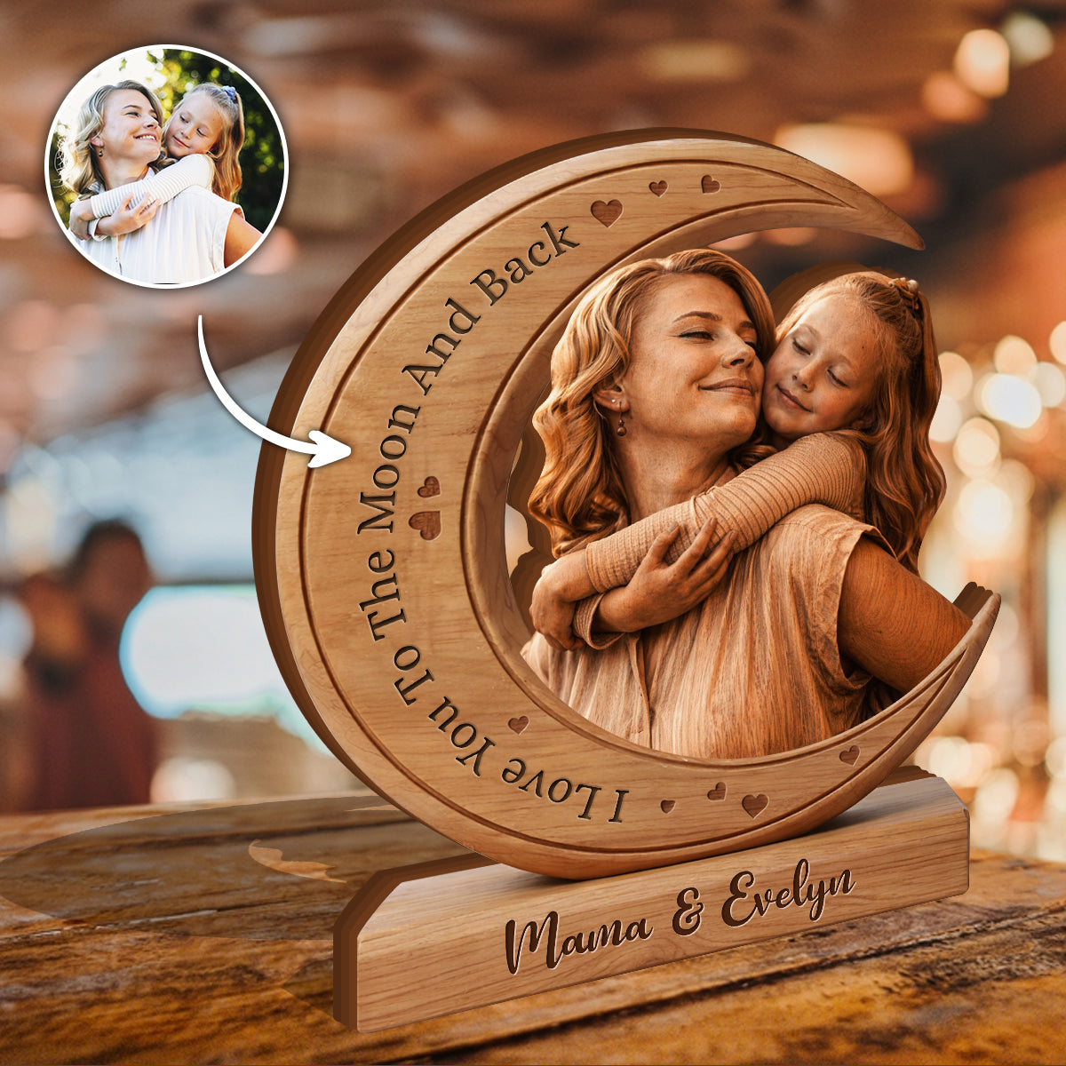I Love You To The Moon and back - Wooden Plaque