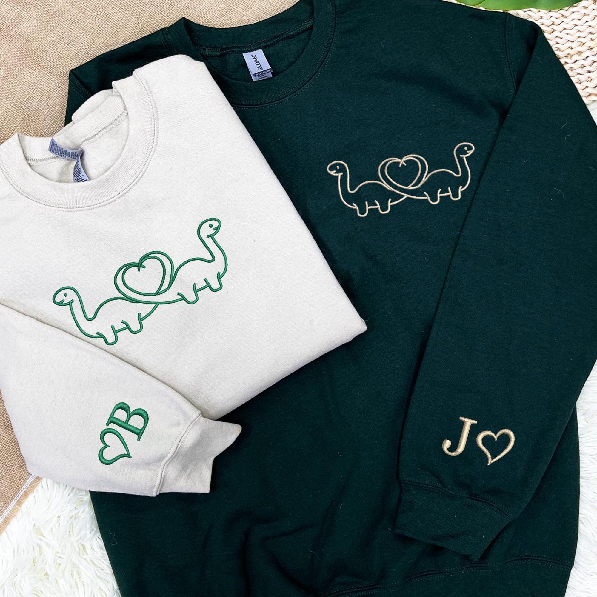 Embroidered Dinosaur Shirt, Matching Dinosaur Shirt, Dinosaur Shirt, Embroidered Personalized Shirt For Couples, Couples Gift 2_ddecfdd6-b0ec-4ae2-abf0-f4227bc2fe70.jpg