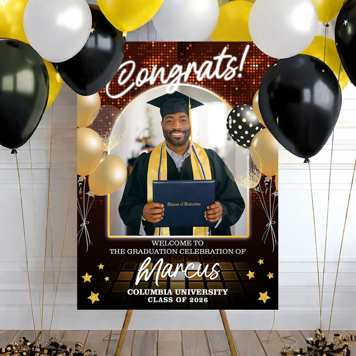 Class Of 2026 Graduation Disco - Personalized Welcome Sign