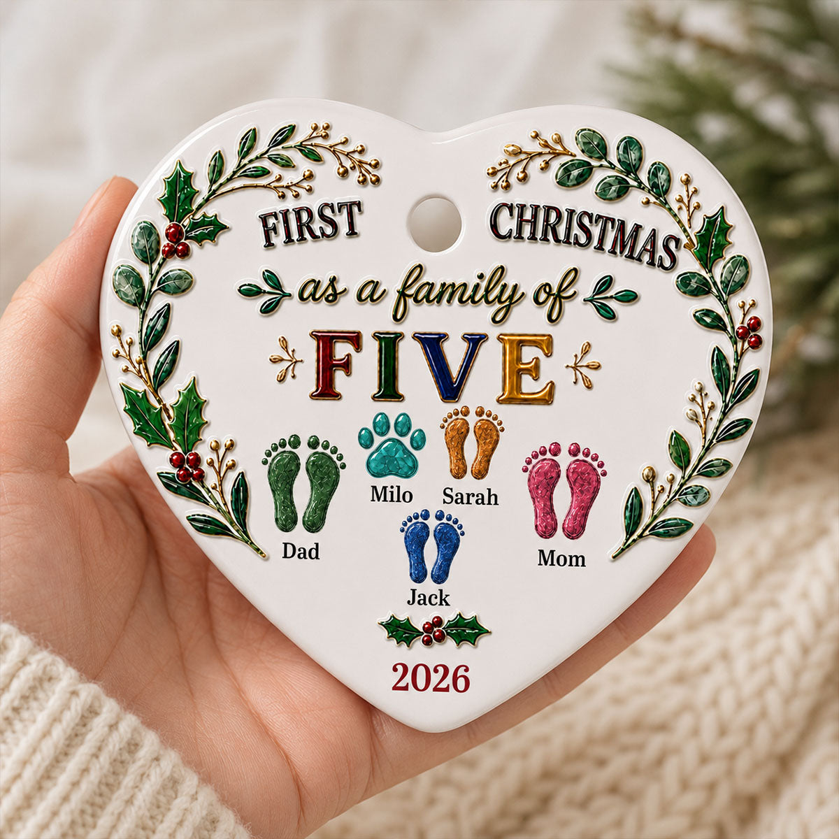 Our First Christmas 2026 - Real 3D Raised Ornament