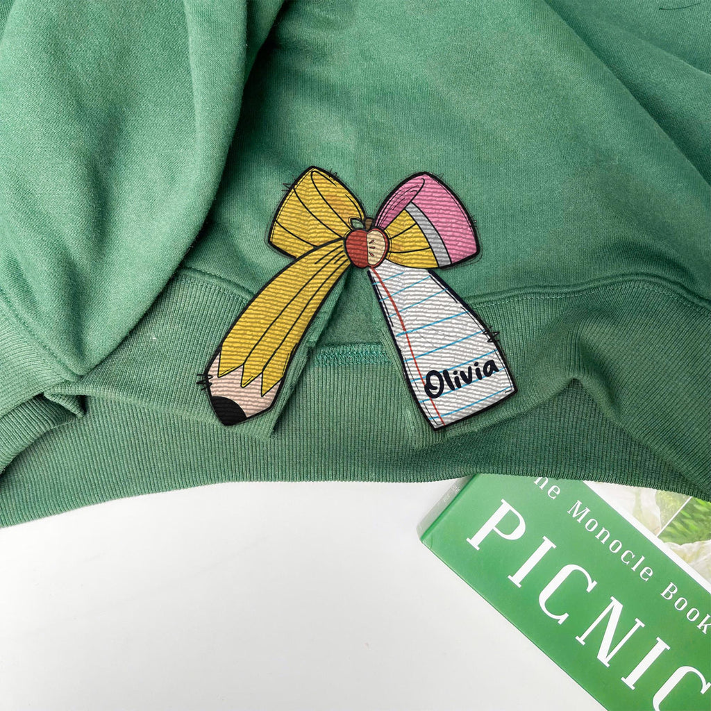 Custom Name Teacher Coquette Side Bows Cut-Out Sweatshirt, Plaid Christmas Embroidery Hoodie, School Coquette Bow, Pencil Side Bow Tshirt 2_e29b5d4c-0267-42c3-8faf-a019cd45c63e.jpg