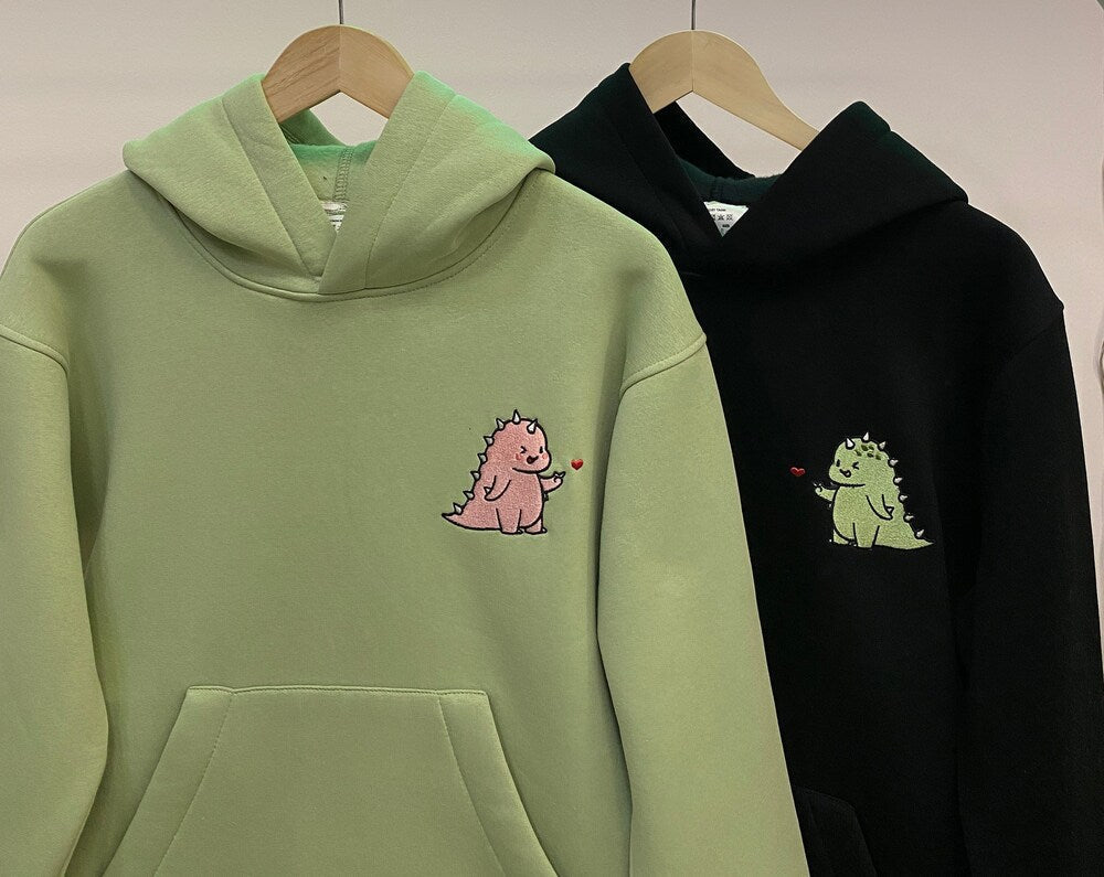 Couple Embroidered T-Rex Dragon Dinosaur Hoodies Cartoon Tiranosaur Crewneck Matching Sweatshirts, T-Shirt Items Anniversary Gift for Her and Him 2_f1b04681-65ee-4531-a4fa-7be8395a22c3.jpg?v=1743397399