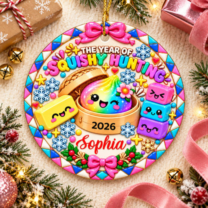 The Year of Squishy Hunting - Personalized Ceramic Ornament - Christmas Gift for Daughter, Granddaughter, Children