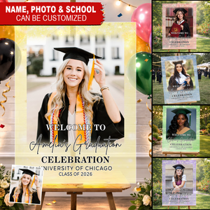 Glitter Graduation Personalized Acrylic Welcome Sign