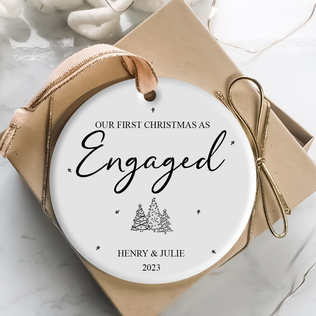 1st Christmas Engaged Christmas Cone Trees - Personalized Ornament - Christmas Gift 2_f9adc77f-0095-4500-a27a-b516d67e3076.jpg