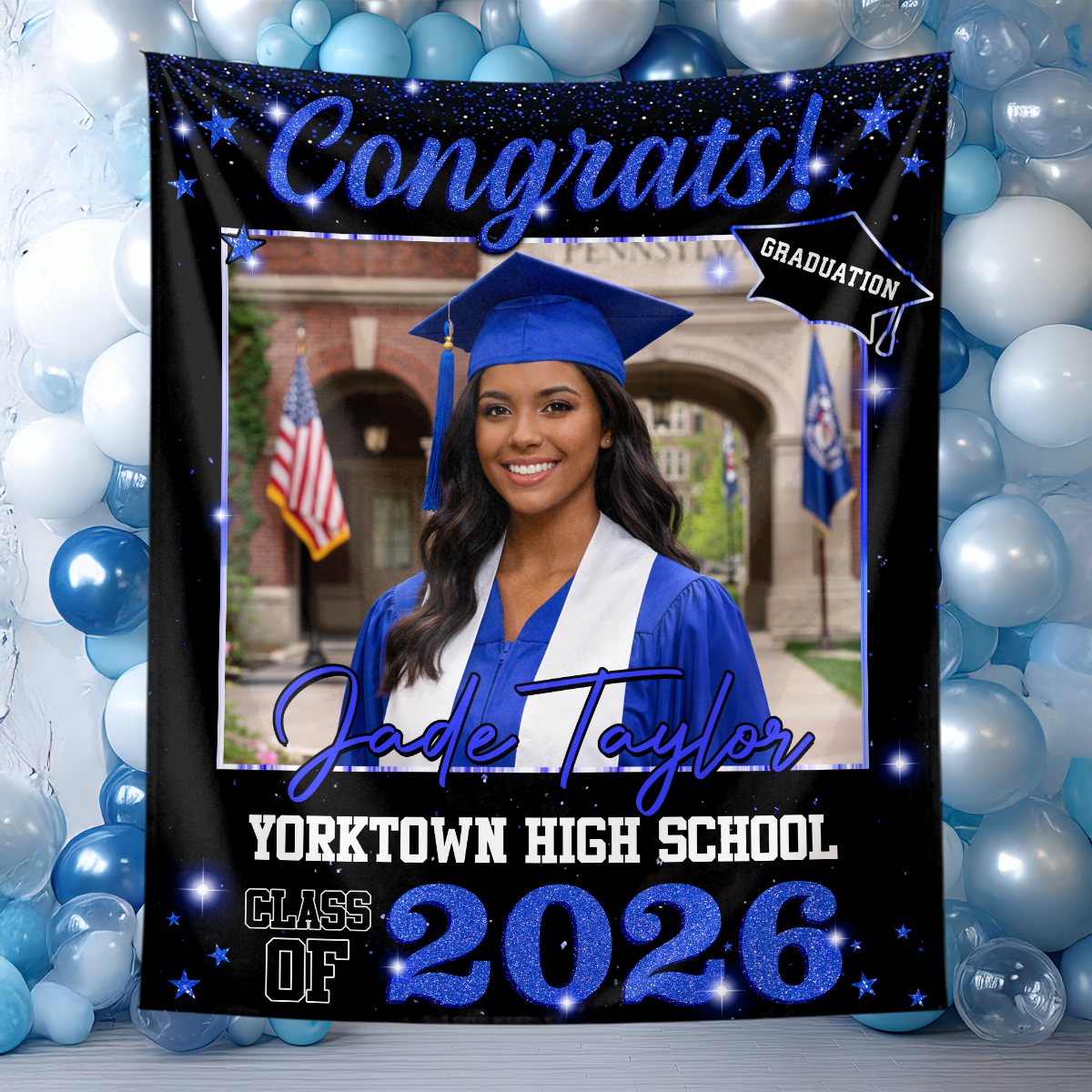 Class Of 2026 Custom Graduation Party Backdrop - Personalized Graduation Backdrop