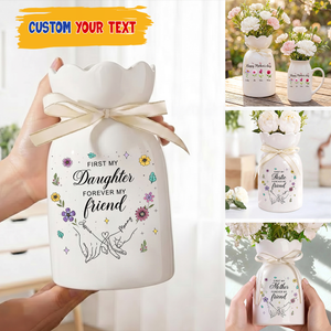 Custom Vase - Personalized Custom Ribbon Tie Flower Vase