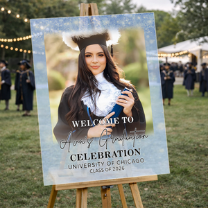 Glitter Graduation Personalized Acrylic Welcome Sign