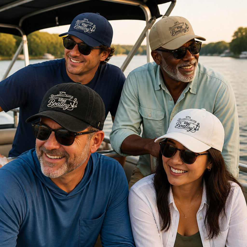 Gone Boating Embroidered Dad Cap - Available in multiple colors