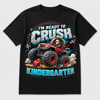 Ready to Crush Kindergarten – Custom Kid Portrait Monster Truck Tee - Personalized T-Shirt - All over printed 2a8bd47c-631d-4daf-98a4-ec1c666b5db5.png