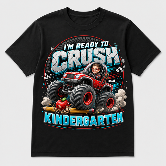 Ready to Crush Kindergarten – Custom Kid Portrait Monster Truck Tee - Personalized T-Shirt - All over printed 2a8bd47c-631d-4daf-98a4-ec1c666b5db5.png
