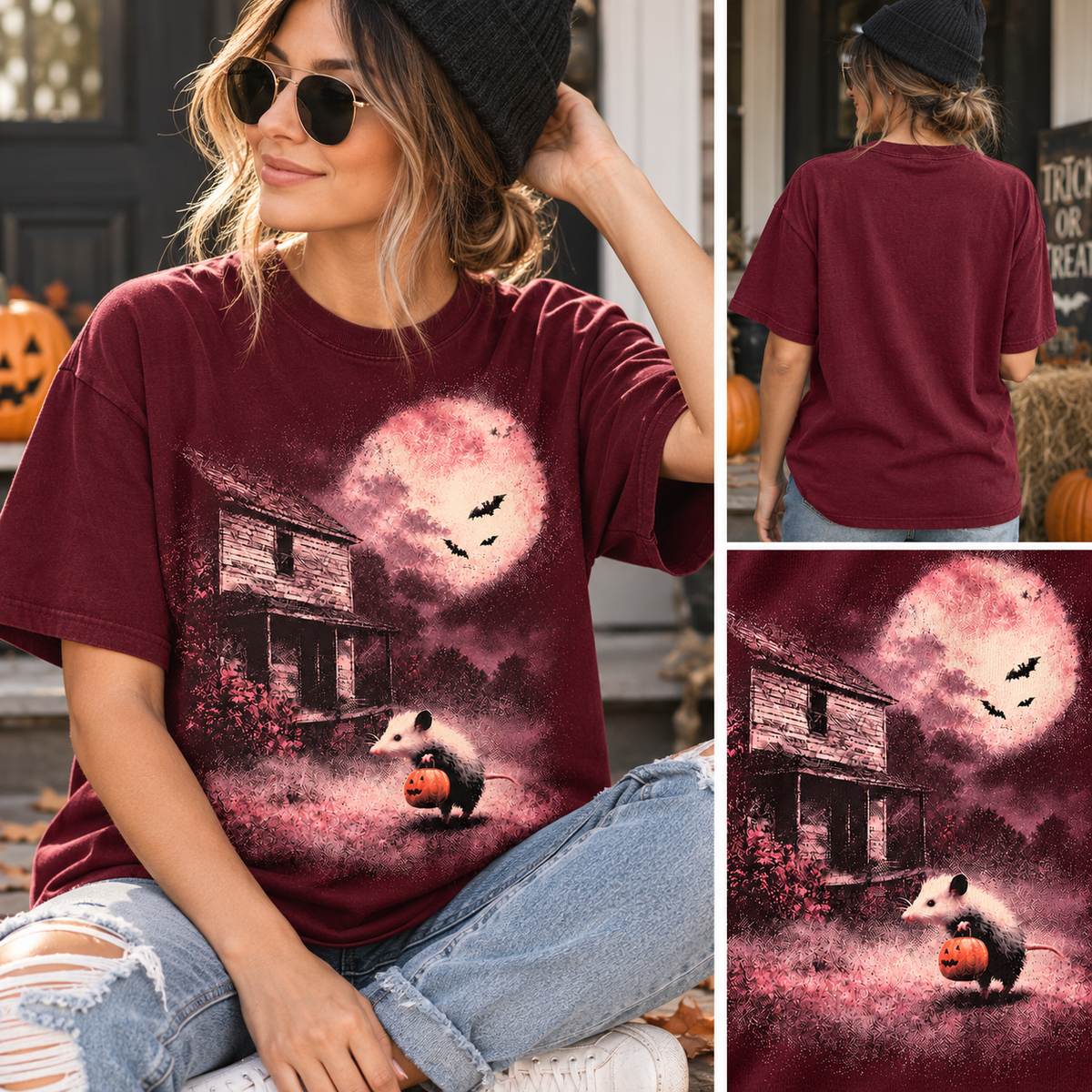 Possum After Dark Halloween T-Shirt – Funny Spooky Opossum Pumpkin Graphic Tee, Haunted House Moonlight Shirt for Weird & Wild Halloween Lovers 2bc0a5a2-ae16-4abb-87bb-eea550d8377e-mock-.png