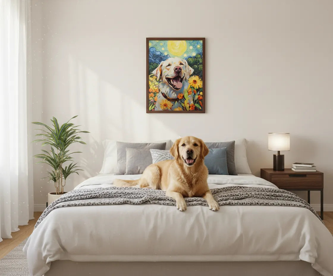 Colorful Pet Garden Portrait - Personalized Canvas Poster