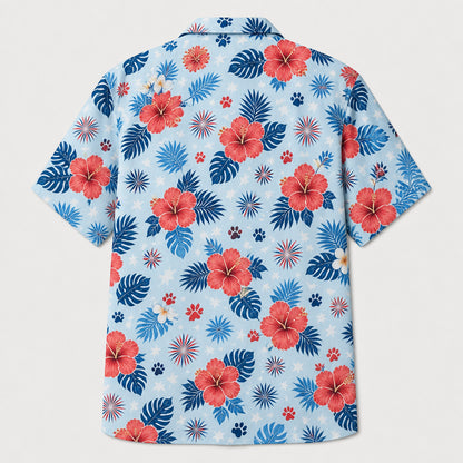 Patriotic Best Dog Dad Aloha Shirt - Back view