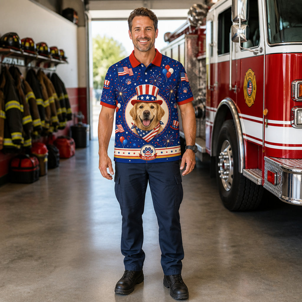 Custom Dog Photo 4th of July Shirt - Lifestyle 2