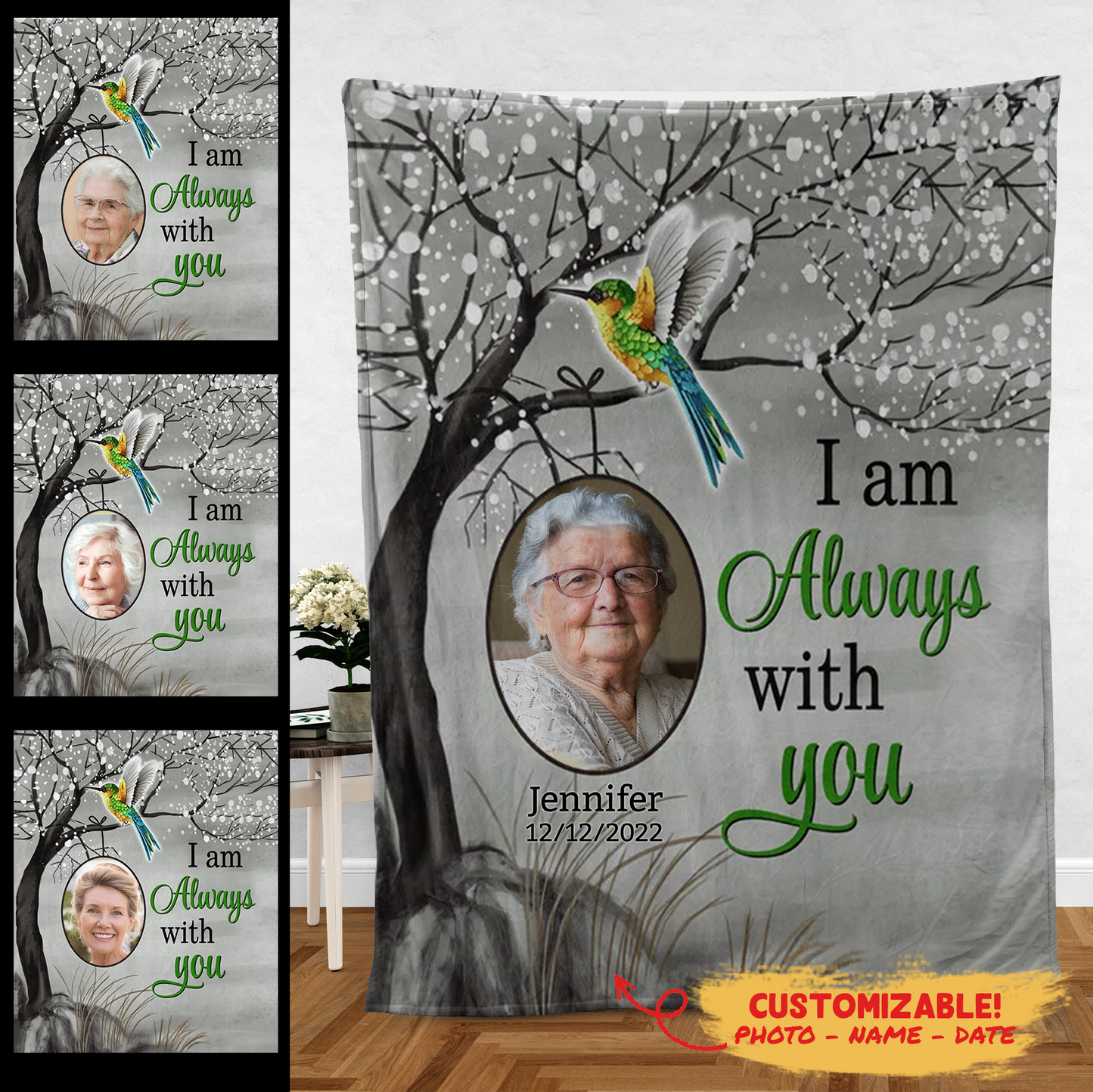 Humming Bird Always With You Personalized Blanket - Memorial 2copy_49fb4c77-cd74-4ad2-80c8-049b3a03a294.png