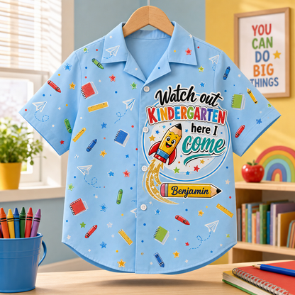 Watch Out Kindergarten Here I Come – Kids AOP Shirt (Name Personalization) - Personalized Hawaiian Kids Shirt - AOP 2d4bced9-4dee-43af-bfc3-e84032327cc4.png