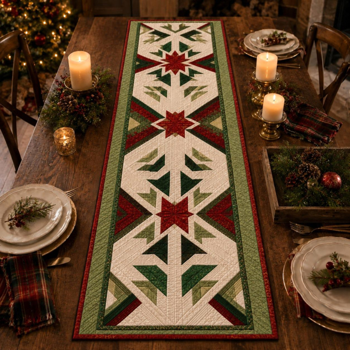 Christmas Quilted Table Runner, Traditional Red Green Holiday Table Decor, Holiday Winter Dining Table Decor, Festive Farmhouse Xmas Decor 2e504664-a21b-447c-9743-c79fc8bd964d-3.jpg