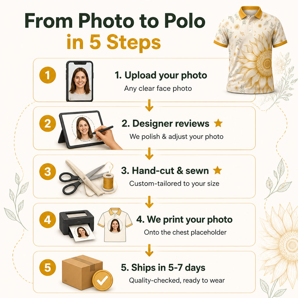 Golden Sunflower Botanical AOP Polo - Polo shirt - All over printed 2efd51e6-41a9-4a3e-88cc-34190590721e.jpg