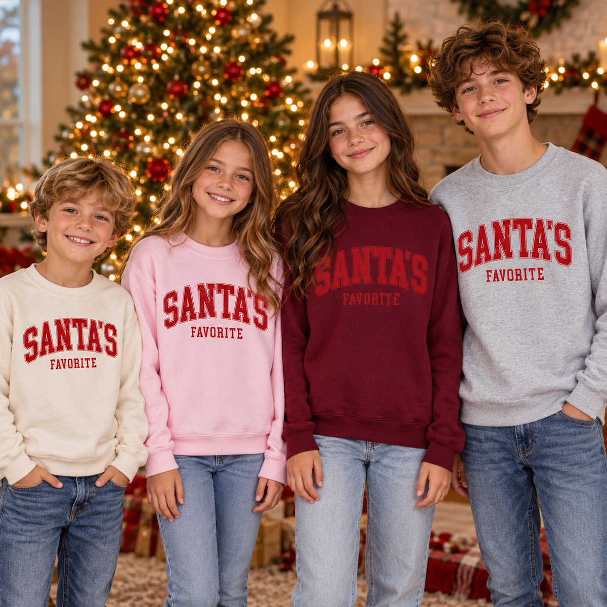 Santas Favorite Christmas Sweatshirt, Christmas Shirt, Womens Christmas Shirt, Christmas Gift, Funny Christmas Shirt, Festive Holiday Gift 2efe2f31-d3d3-4ff5-b085-d836e6c94a09-banner-1.png