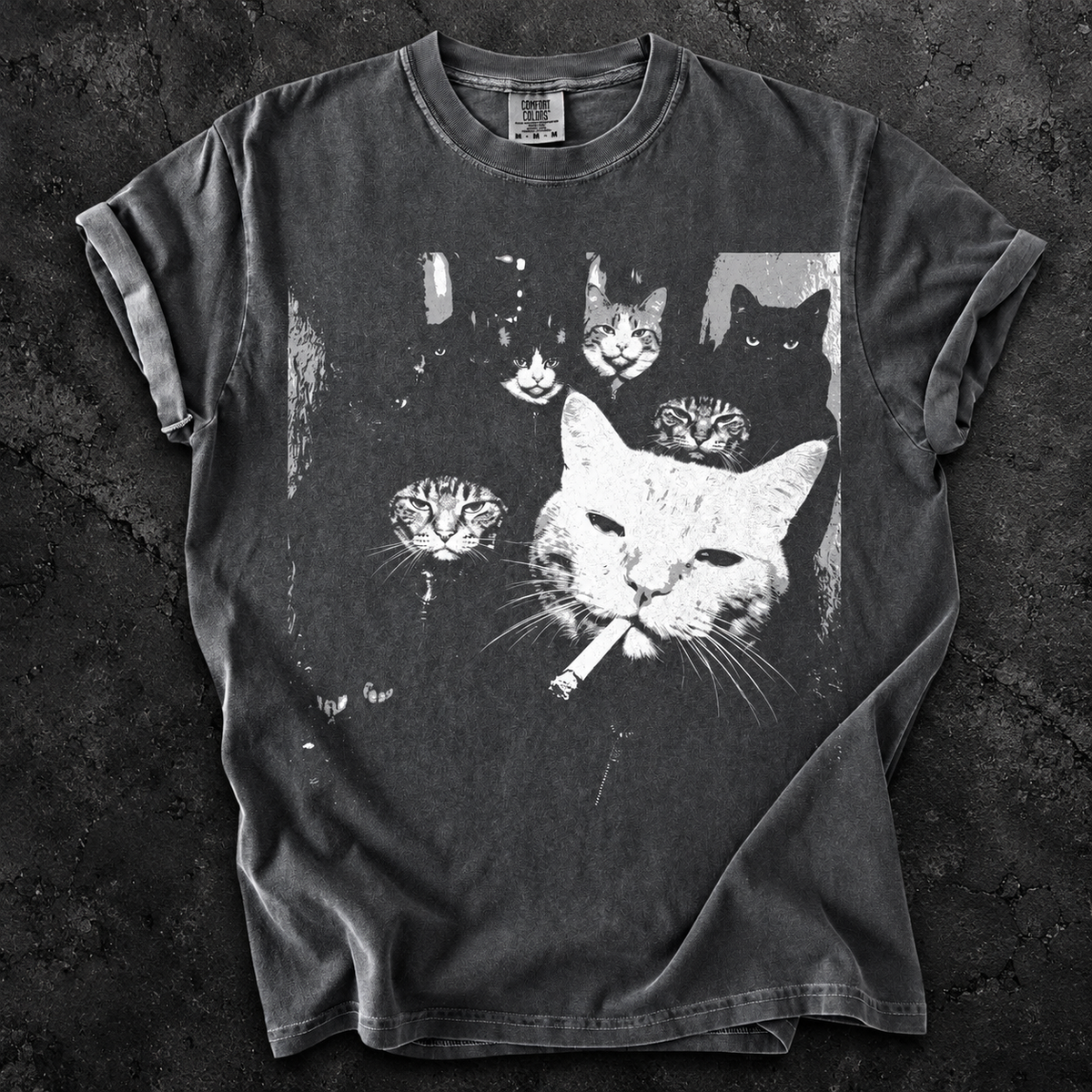 Funny Gangster Cat Graphic Tee, Vintage Meme Cat Shirt, Edgy Cat Lover Gift, Funny Cat Mom & Cat Dad T-Shirt 2f5c460e-f5da-40d9-b3c0-9df236b20196-h3.png