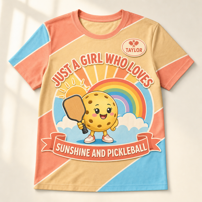 AOP Tee — Just a Girl Who Loves Sunshine and Pickleball (Custom Name) - Personalized T-Shirt - All over printed 2f700d34-b644-4cfa-bead-da0afa622ba9.png