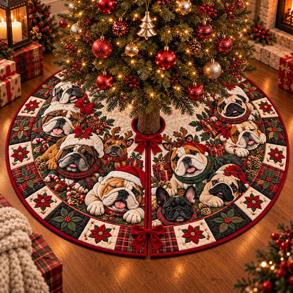 Quilted Bulldog Christmas Tree Skirt – Festive Bulldog Design with Holly & Red Bows, Cozy Holiday Decor, Christmas Gift for Dog Lovers 2fde9881-f686-4129-80fb-e4af6c052962-2.jpg