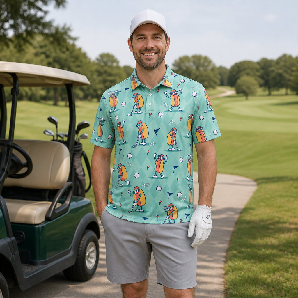 Hot Dog Golfer Repeat AOP Polo - Polo shirt - All over printed 2fec63da-4c07-4ae1-b6b2-4fae0944c7a9.jpg