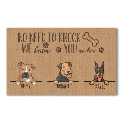 No Need To Knock We Know You Are Here Personalized Dog Doormat 3018-pr.jpg