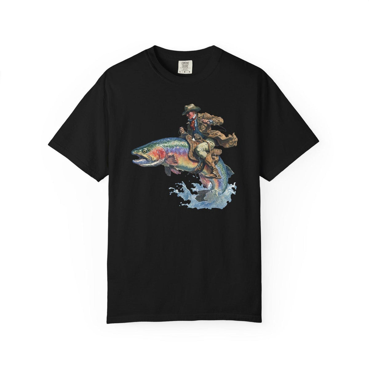 Cowboy Riding Rainbow Trout T-Shirt - Genuine Comfort Colors - Cowboy Fishing Club Rodeo Graphic Tee - Unique Gift For Family 303981af-8273-43b6-b923-db774ac4316d-mnr4.jpg