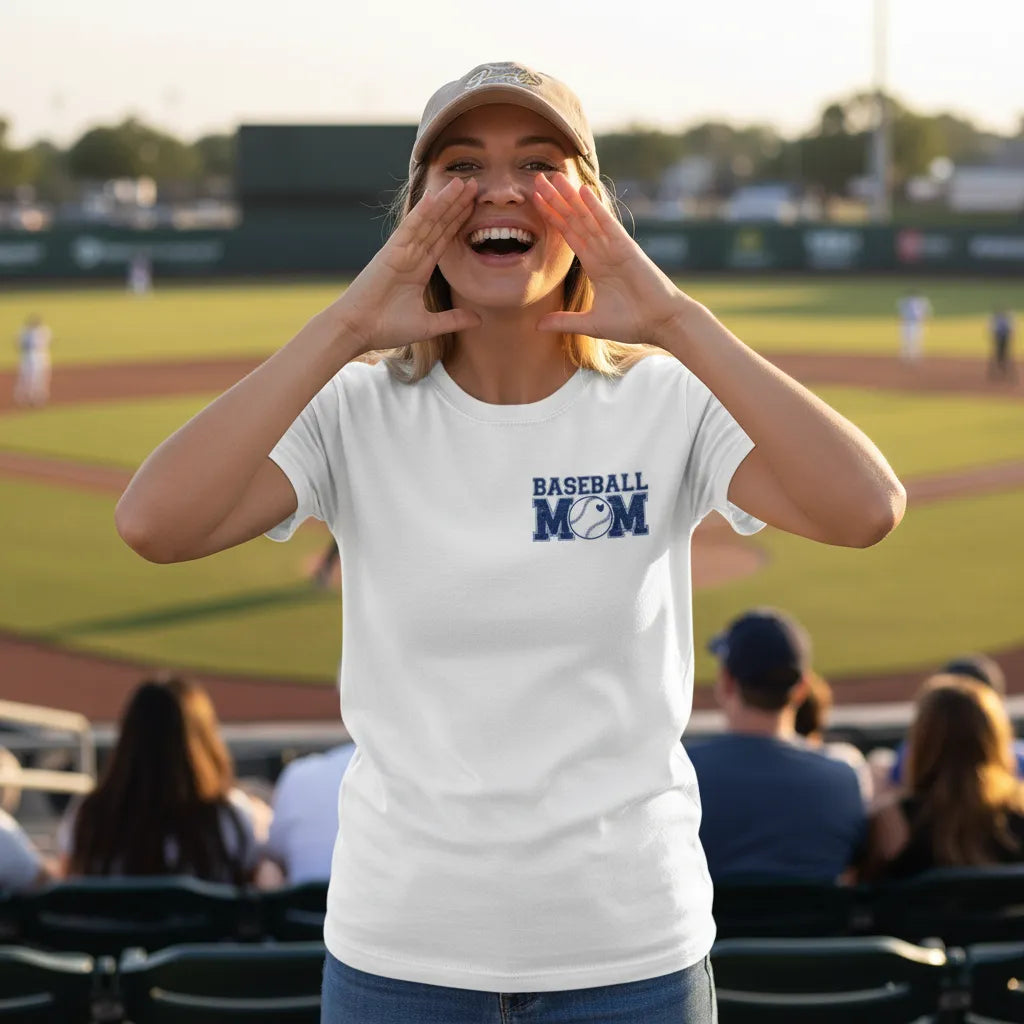 Personalized Baseball Mom Shirt Custom Kids Name & Number Tee