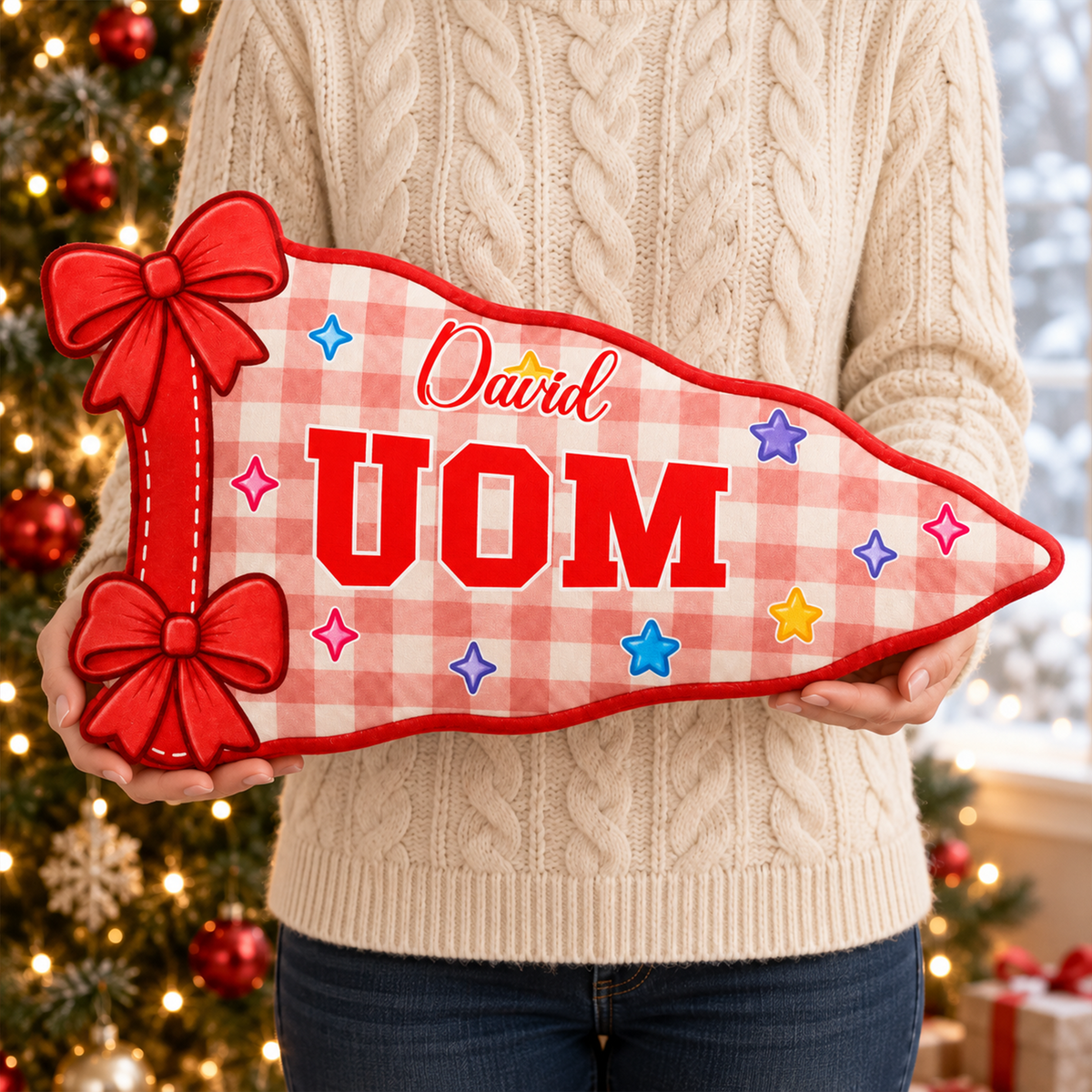 University Pennant Custom Shaped Pillow -  Custom Student Name Gift, College Acceptance Keepsake, Christmas Decor 3151b377-6868-46ce-899c-8f8c2ce848b5-4.png