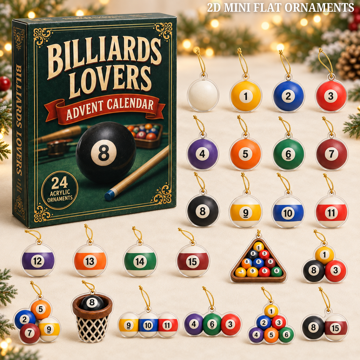 Billiards Ball Advent Calendar 2026 - 24-Day Festive Countdown, Acrylic Charms Blind Box - Gift For Billiards Lovers 316f09be-8236-4e59-9d24-6ca519c4bc64-billiards-text.png