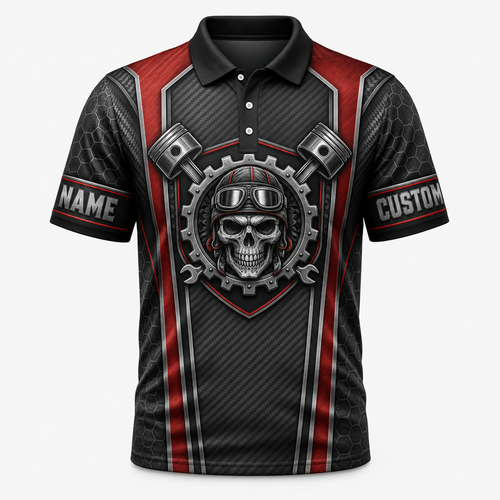 Mechanic Skull AOP Polo – Custom Name Sleeves - Personalized Polo shirt - All over printed 31f10169-d2cf-4726-8a1d-911c0faea75e.png