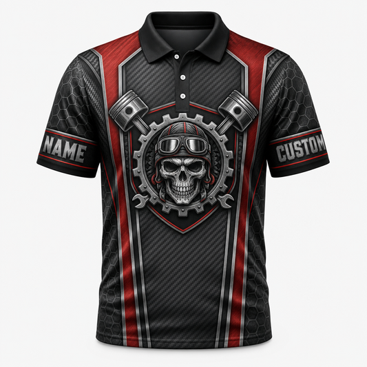 Mechanic Skull AOP Polo – Custom Name Sleeves - Personalized Polo shirt - All over printed 31f10169-d2cf-4726-8a1d-911c0faea75e.png