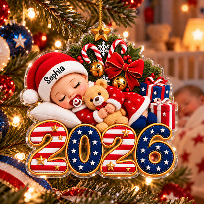 Christmas Dream Baby Ornament - Personalized Acrylic Ornament 31f5f019-bd95-4d8a-9e60-dbcaf2a486fb-2-1-.jpg
