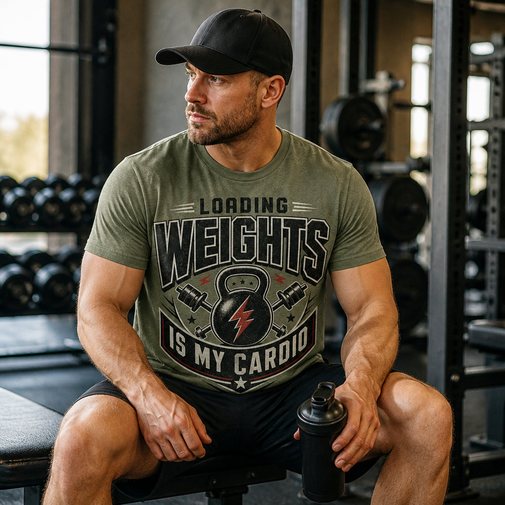 Loading Weights Is My Cardio — Kettlebell Badge Tee - T-Shirt - All over printed 322b6ce8-b65b-4518-9075-2ed4dc952331.jpg