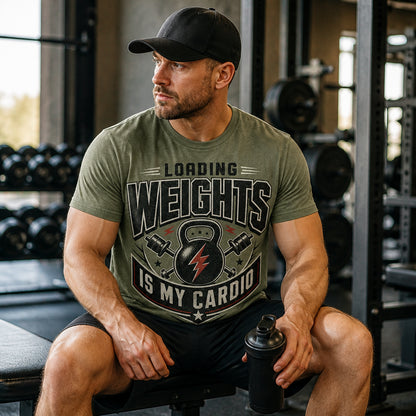 Loading Weights Is My Cardio — Kettlebell Badge Tee - T-Shirt - All over printed 322b6ce8-b65b-4518-9075-2ed4dc952331.jpg