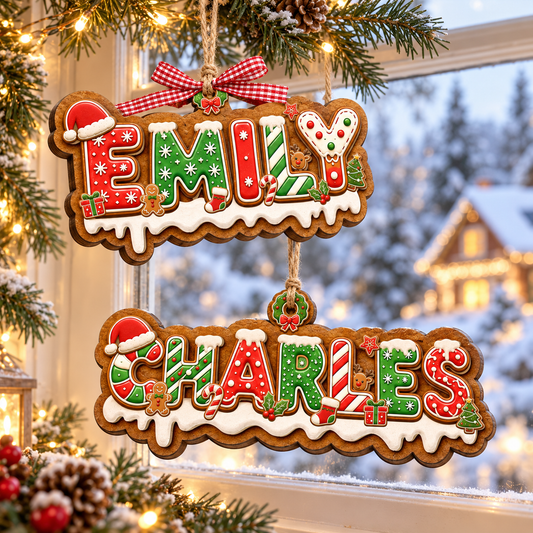 Personalized Gingerbread Christmas Letter 2-Layered Wooden Ornament: Custom Alphabet Kids Name Ornament, New Kids Gift, Christmas Tree Decor 322eee7c-fddb-48c6-ab28-7035f0c96bd2-banner-1.png